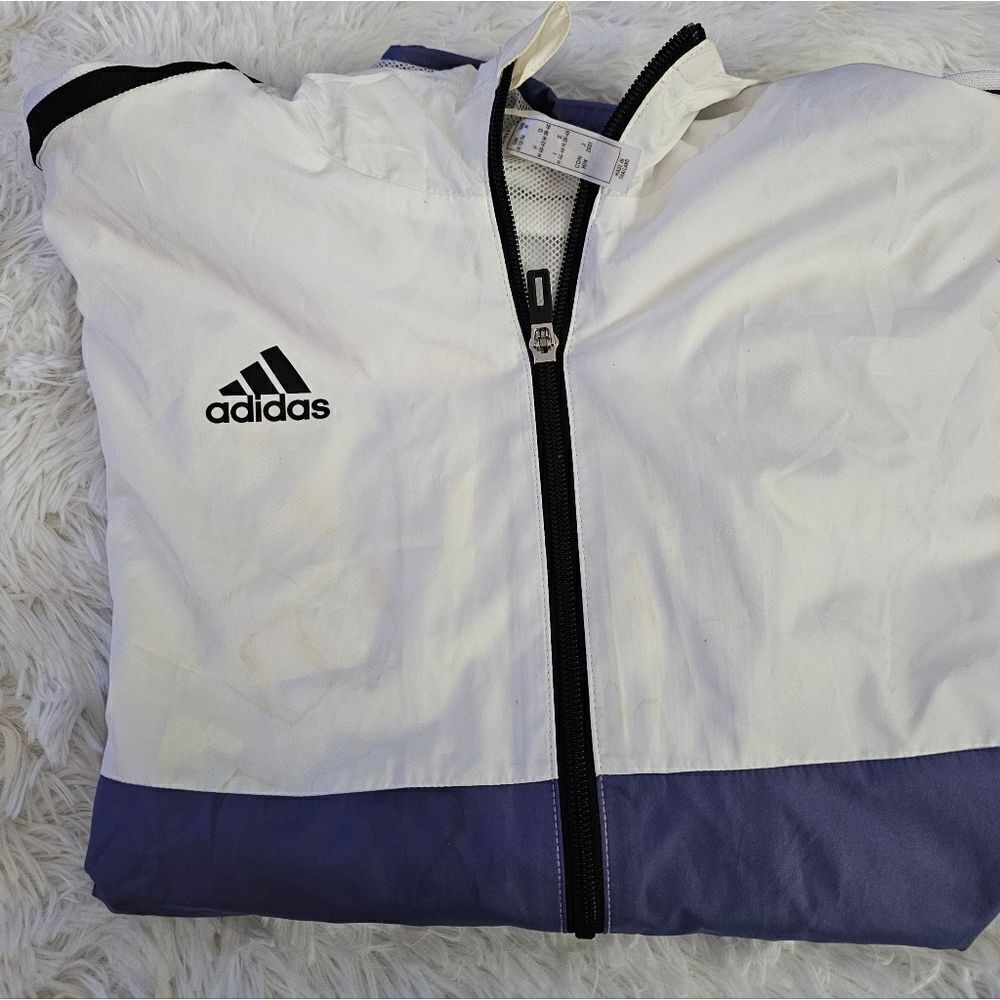 Adidas Aeroready White and Purple Size Medium Zip-Up Jacket